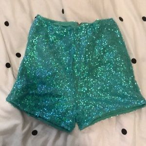 Sequin high waist shorts